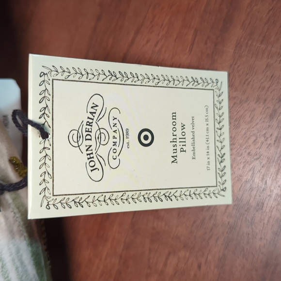 John Derian x Target 17”x14” Beaded Mushroom Novelty Plush Pillow Blue New - Picture 4 of 5